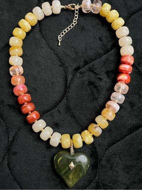 Chunky Heart Acrylic Beaded Necklace